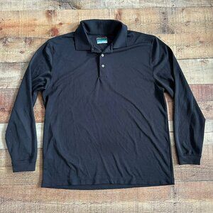 PGA Tour AirFlex Men's Black Long Sleeve Golf Polo -XL